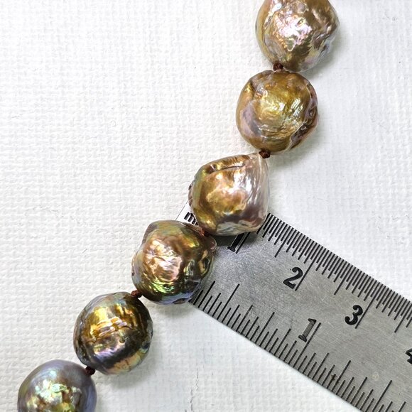 17" Pond Slime Kasumi Pearl Choker Princess Necklace by Freshwater Creations - Picture 8 of 10